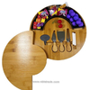 Bamboo Cheese Board Set with Knives Set and Ceramic Bowls