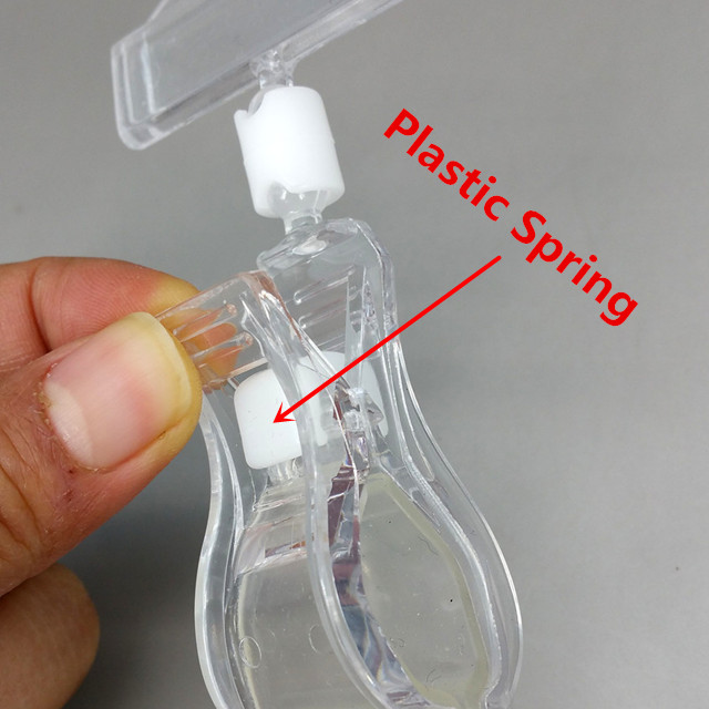 C006 Clear POP Plastic Price Tag Sign Card Holders Paper Display Promotion Clips In Retail Store