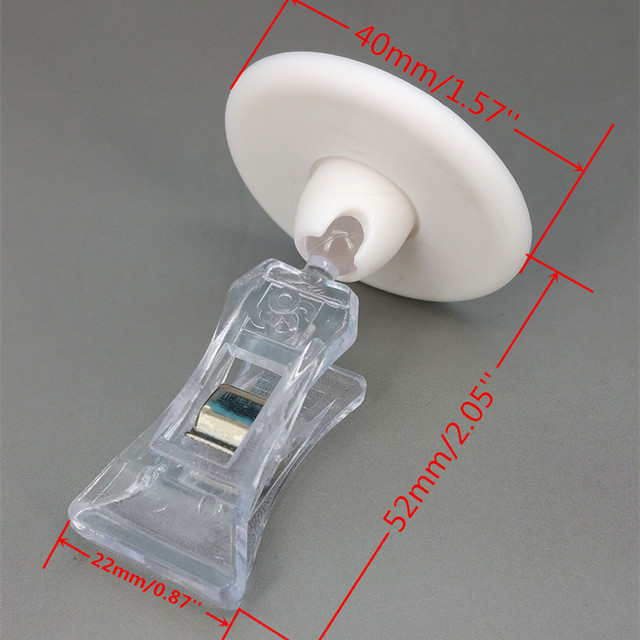 C035S POP Plastic Round Base Dia.40mm Price Tag Sign Card Holder Paper Display Hanging Axe Clips Stand In White For Retail Store Promotion Good Quality