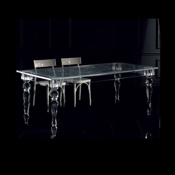 Newly Luxury Transparency Acrylic Glass Top 12 Seater Dining Table