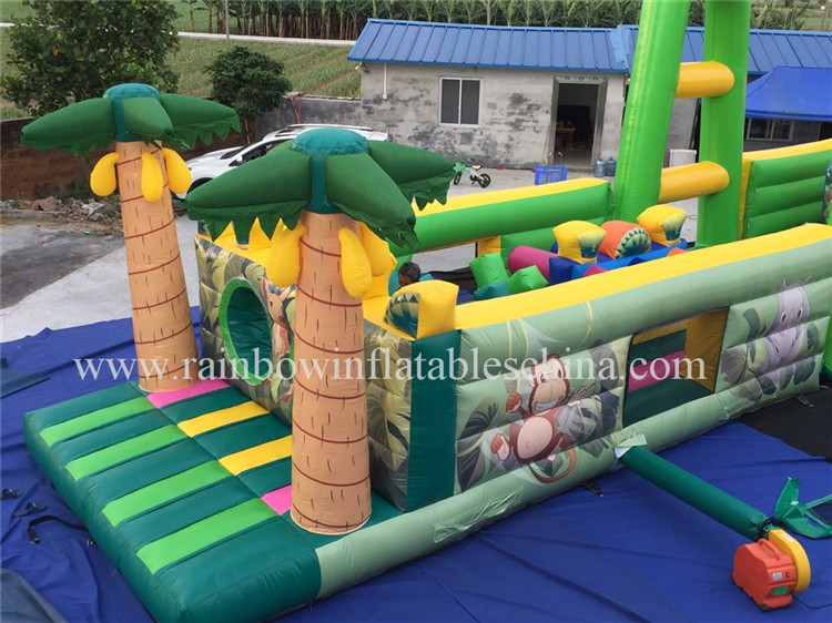 RB5038-2(25x3.7x5m) Inflatable Giant Jungle Theme Games/Inflatable Obstacle Course For Sale