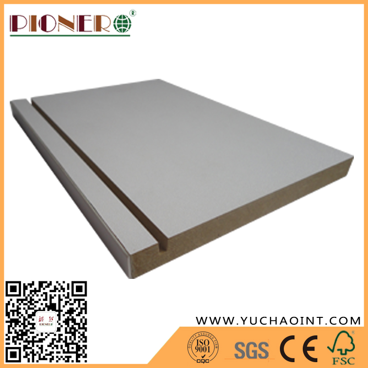 Grooved White Laminated Melamine Deorative MDF Board slotted board