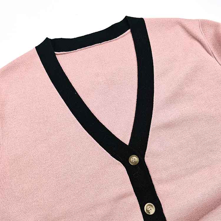 Women Color Block V Neck Cardigan 3 Cárdigan con cuello en V y bloques de color para mujer 3