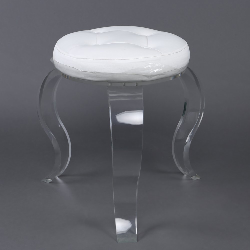 Luxury Clear Acrylic Stool White Bar Stool Bedroom Furniture