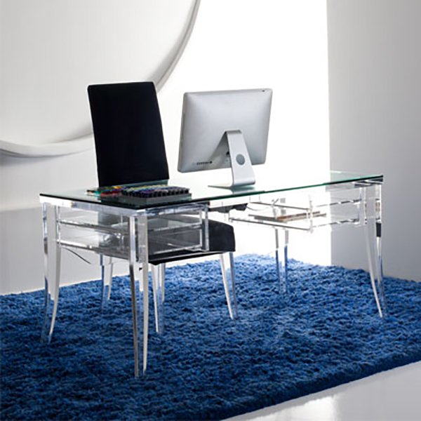 Lucite Study Room Furniture Table Desk Clear Acrylic Modern Office