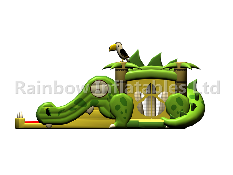 RB03103（10x4x4.5m）Inflatable Green crocodile combo for Kids