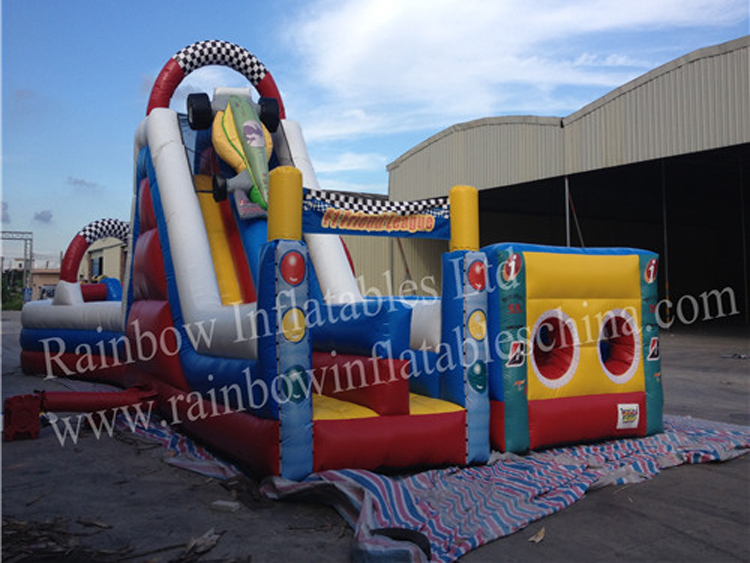 RB4115（17x7.5m） Inflatables Cute Car Race Funcity For Outdoor Playground