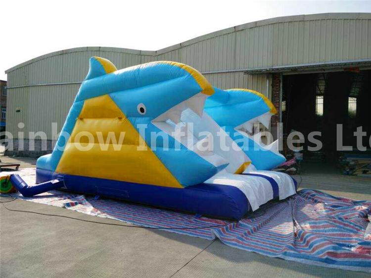 RB32002(6.3x4x3.5m) Inflatable Shark Theme Double Water Slide For Children