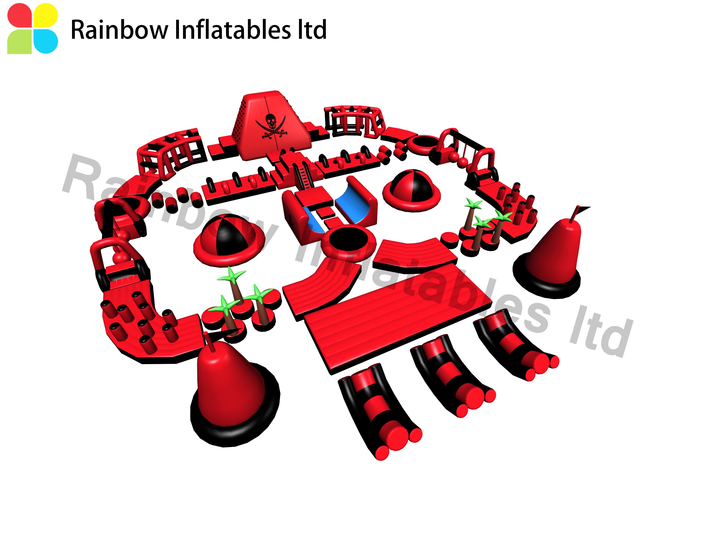Hot outdoor commercial adult inflatable water park Inflatable Pirate theme water park RB34005 30X25