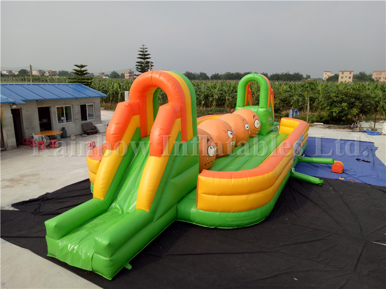 RB9004-2(17x6x3.4m) Inflatable Big Pumpkin Baller Game/Inflatable Wipe Out Sport Game For Sale