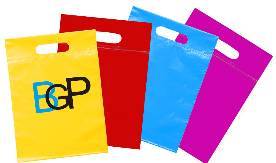 Custom Printed Recycled Die Cut Plastic Grab Shopping Tote Bag - Buy biodegradable bags, bio ...