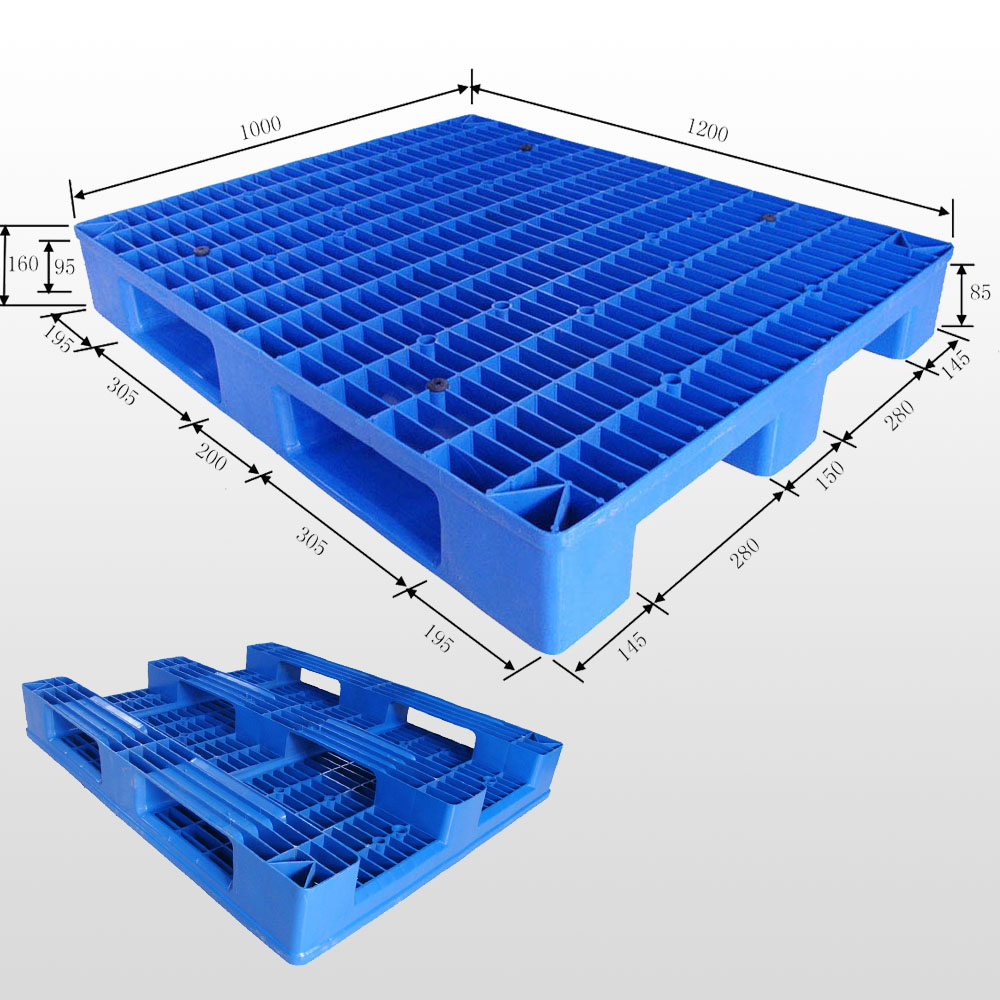Plataforma de plástico con 3 guías abiertas de cubierta 1200 * 1000 * 160 mm