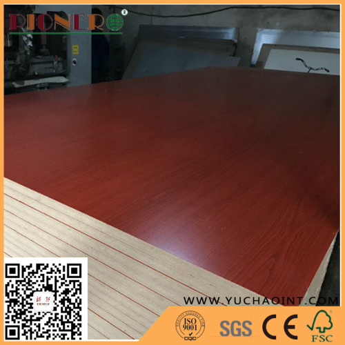 Glossy Wood Grain Cherry Melamine Faced MDF for Furniture 