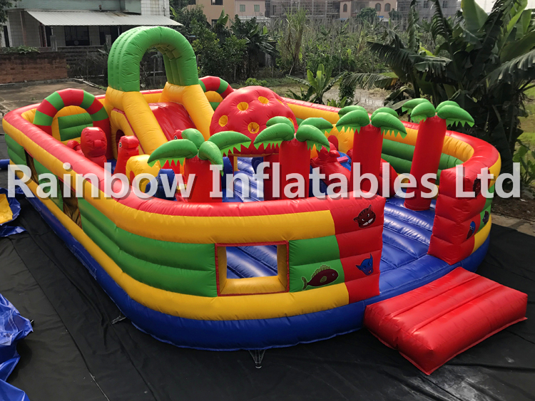 RB4122 (10x6x4m) Rainbow Multifunctional Mushroom Theme Inflatable