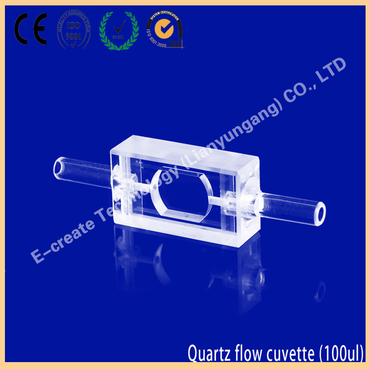 optical quartz flow spectrophotometer cuvette by custom-made specifications with 100ul