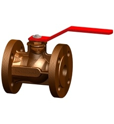 Válvula de bola de bronce con conexión bridada