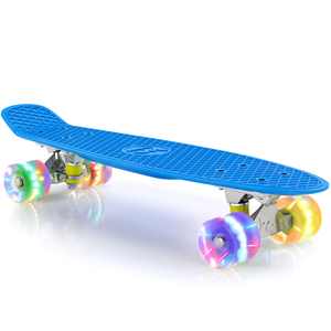 M Merkapa 22" Complete Skateboard with Colorful LED Light Up Wheels for Beginners