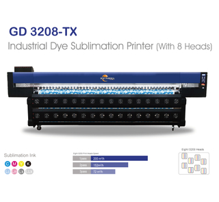 GD3208-TX 128" Sublimation Printing Machine with Eight Epson I3200 Print Head