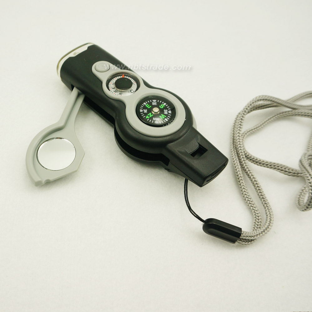 New design 7 in 1 Survival Whistle with compass