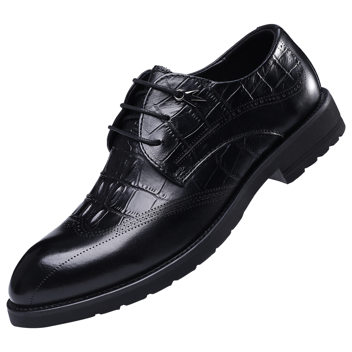 2022 new leather comfortable lace-up shoes men's black fashion shoes business dress men's shoes