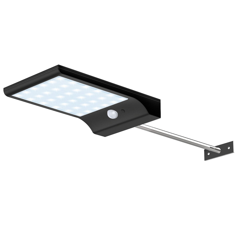 Waterproof Solar Powered LED Garden Lamp Flat Panel Ultra Thin Motion Sensor 36 LED Wall Mounted Lamp with Extension Rod