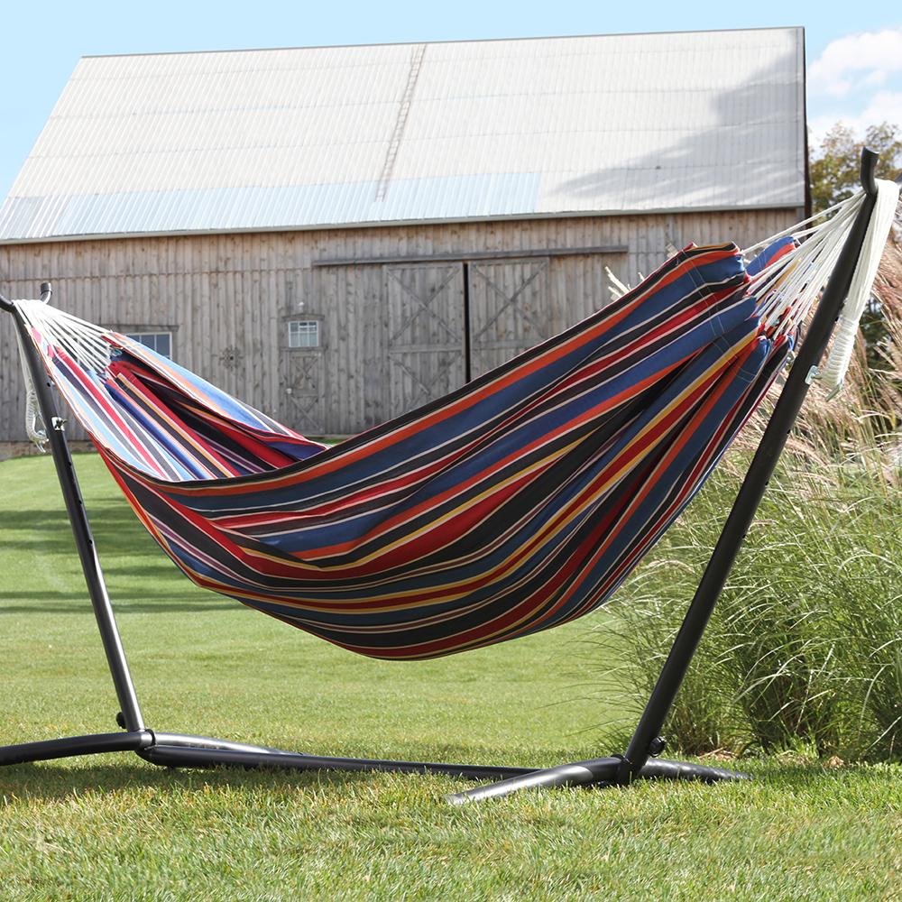 Canvas Cotton Hammock With Adjustable Stand