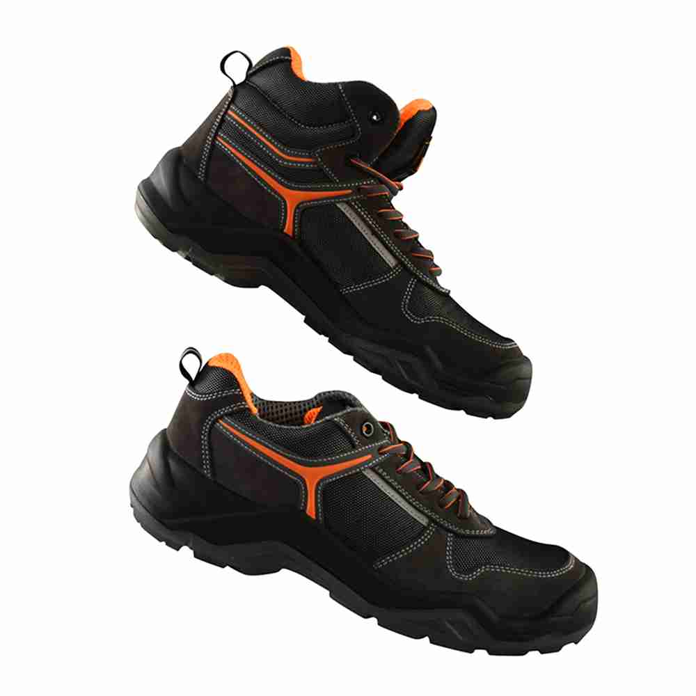 Four Seasons grey cow suede leather+grey nylon fashionable Outdoor protective safety shoes botas de seguridad industrial