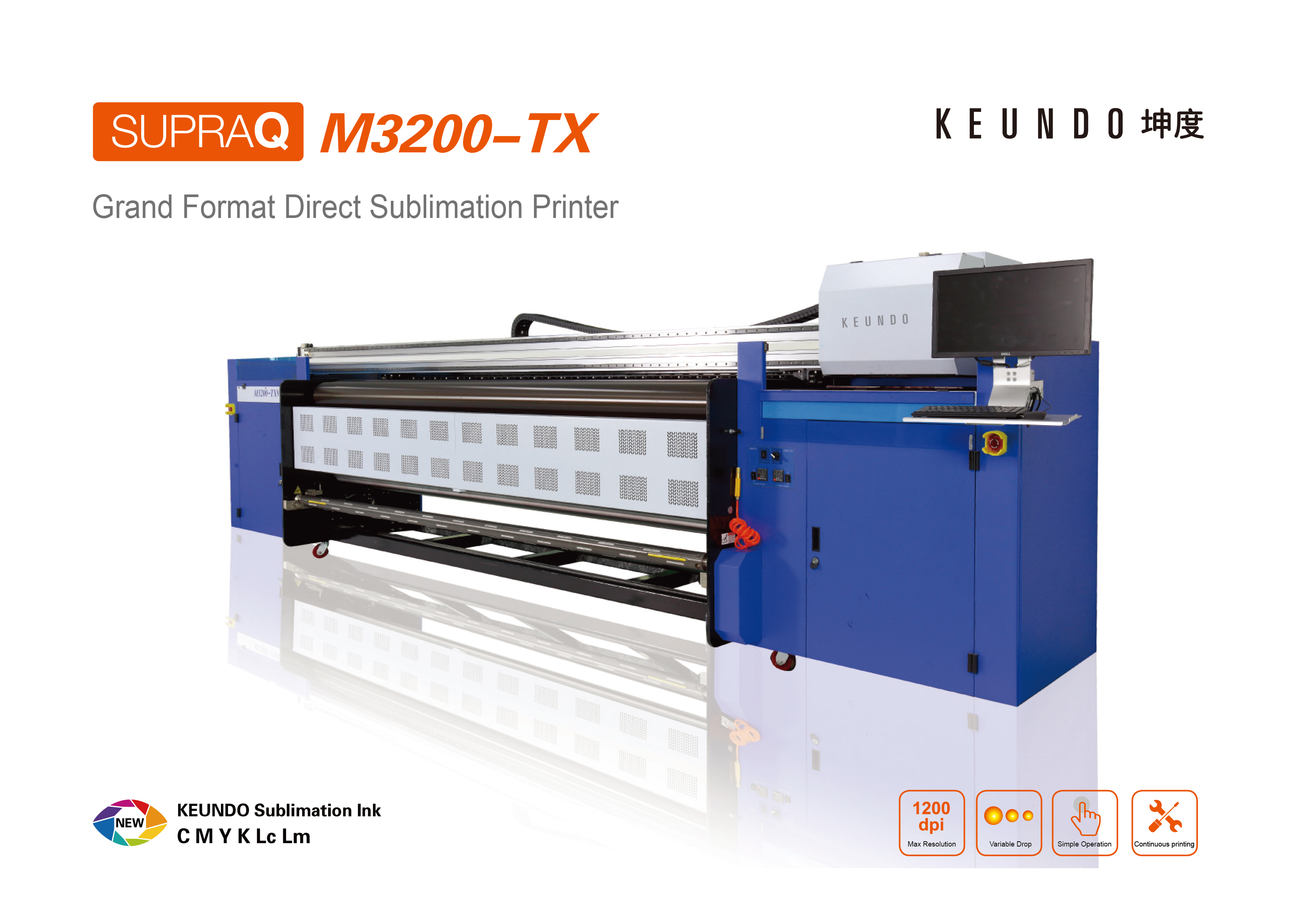 M3200-TX 128" Direct Sublimation Printer with Ricoh Gen5 print head