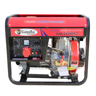 Power Max 5.5kVA Rated 5kVA 10HP 3 Phase Air Cooled Open Frame Type Diesel Generator (KM11500T-3)