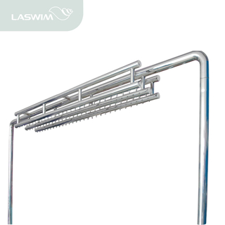 Soporte de masaje de acero inoxidable con 90 jets.