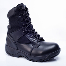 China good quality hot selling high cut fiber glass black leather military tactical boots safety shoes Botas de Seguridad