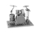 Fascinations golden Metal Earth 3D metal etching Metal Modle Puzzles Works Arts Including Tools Drum Set (Silver) - xk905