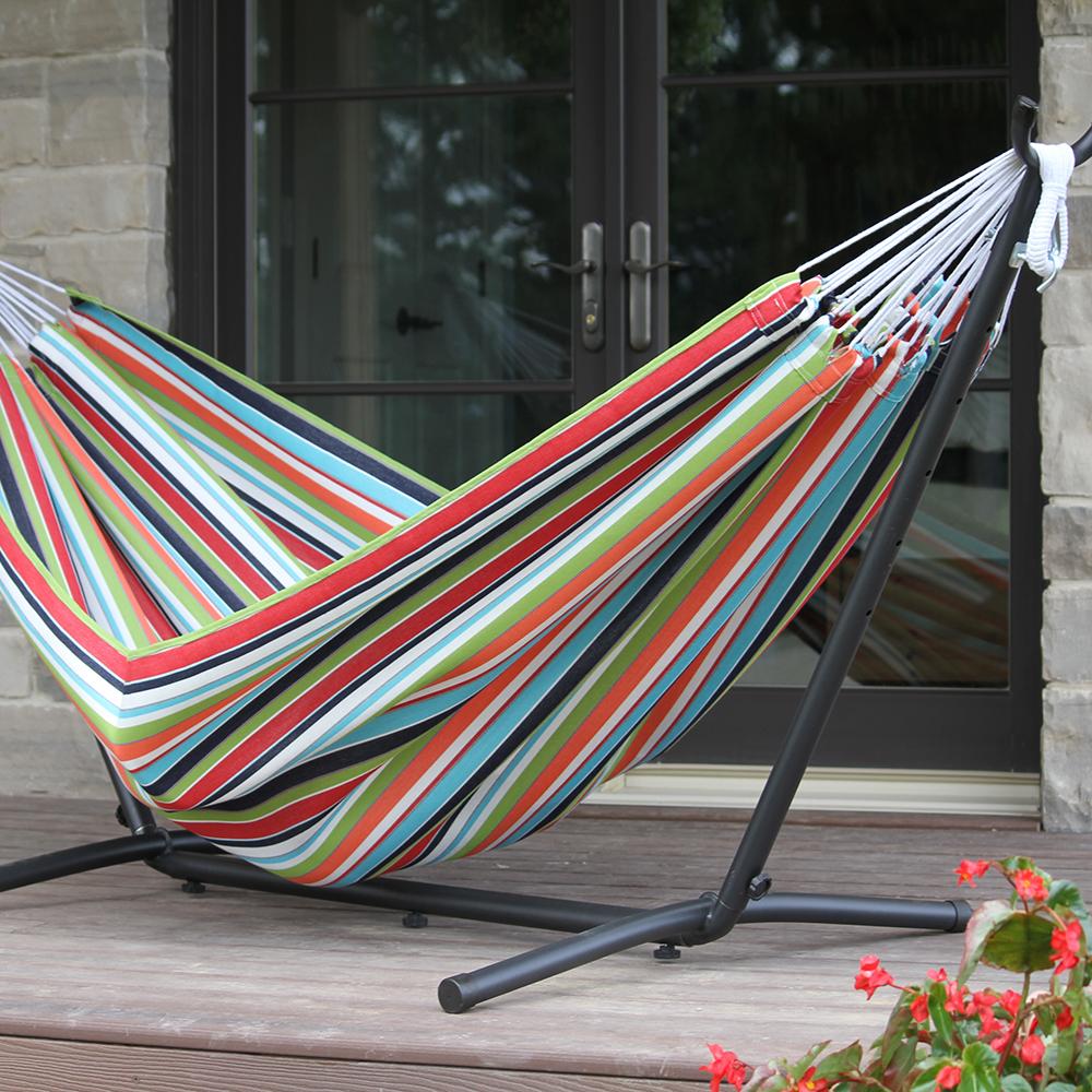 Canvas Cotton Hammock With Adjustable Stand