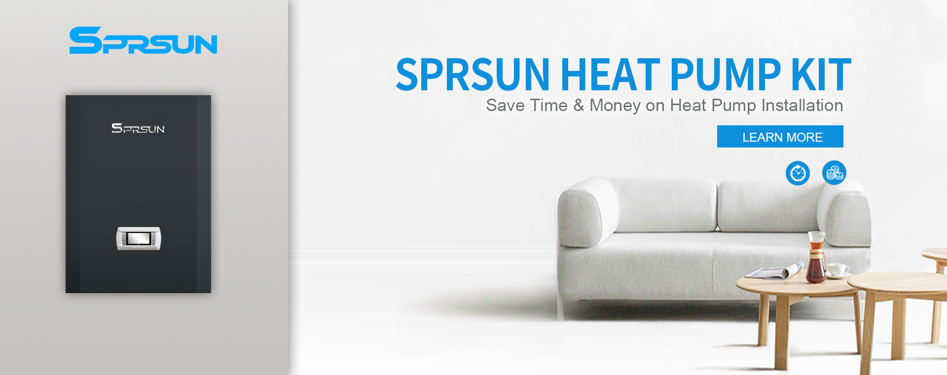 kit de bomba de calor Sprsun preto para fácil instalação
