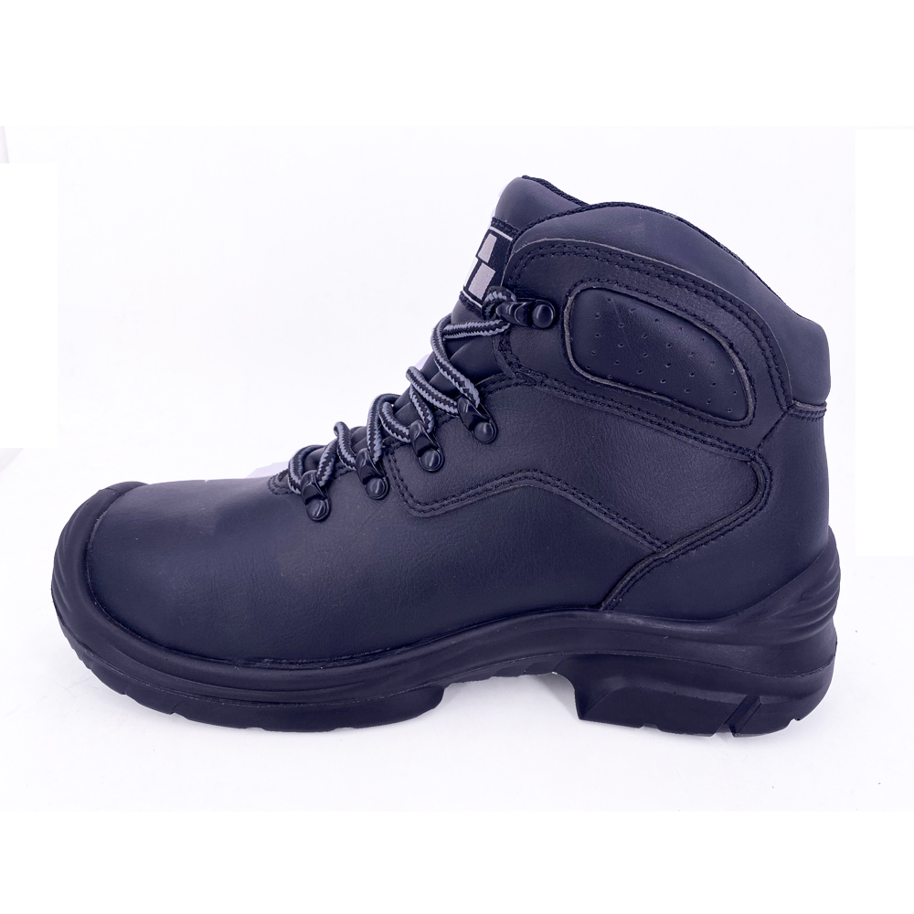 high cut fashion men smooth leather anti-piercing working steel toe shoe black microfiber safety shoes shoes men securis