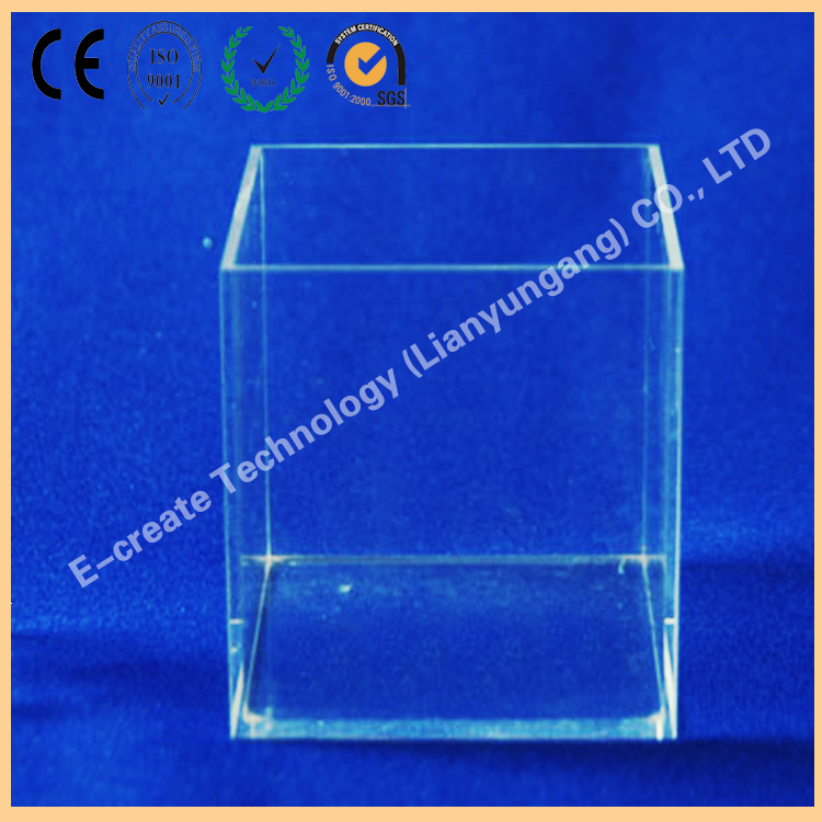 10mm square quartz spectrophotometer container with four polished windows