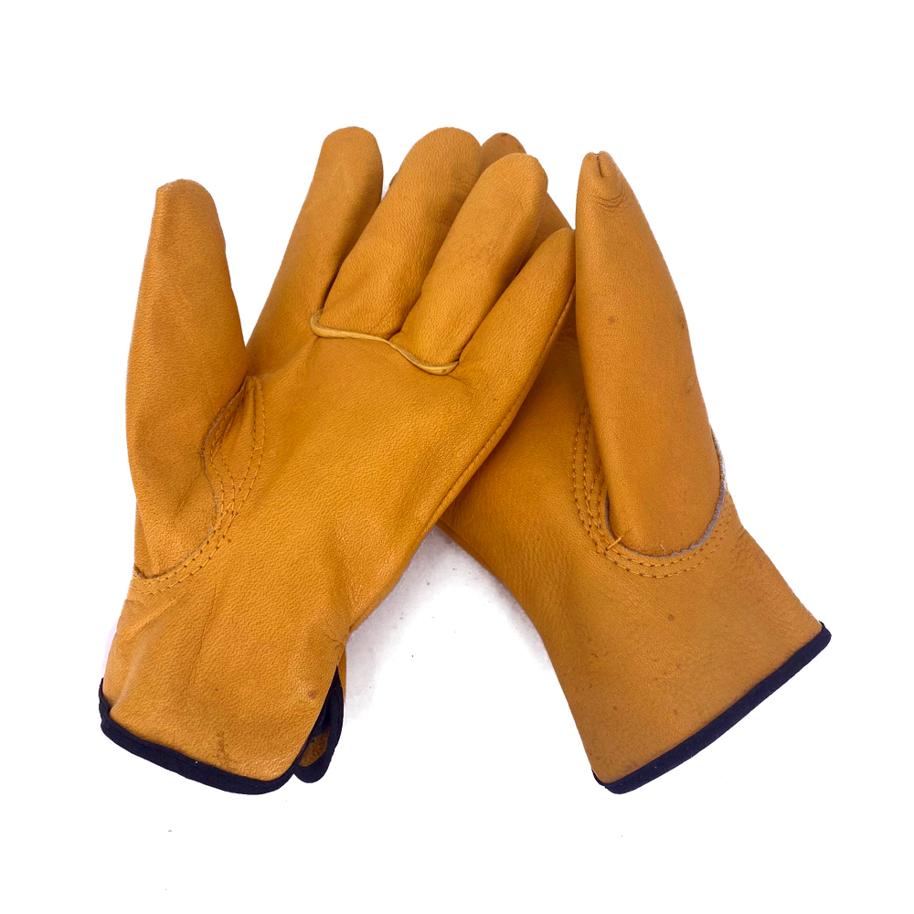 safety gloves leather best quality for garden construction