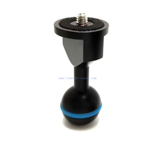 Aluminum Underwater Male 1/4"-20 Threaded Stud to 1" Ball Adapter