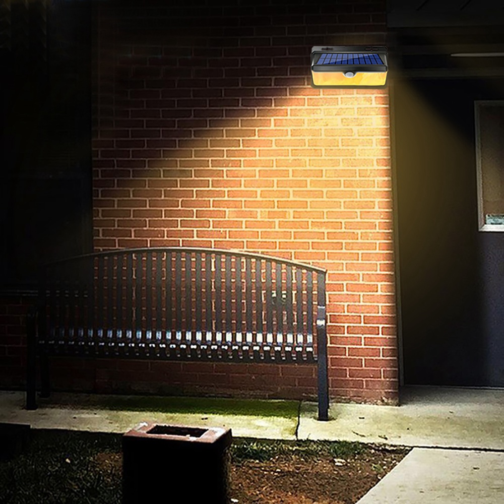 Waterproof Solar Powered LED Solar Garden Lamp Motion Sensor Bright 158 LED Flame Wall Decoration Light