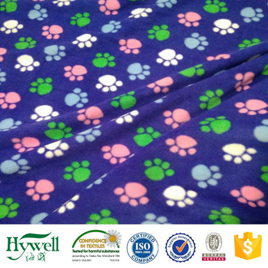 Proveedores de China Poliéster Pata impresa Fleece Tela Textiles