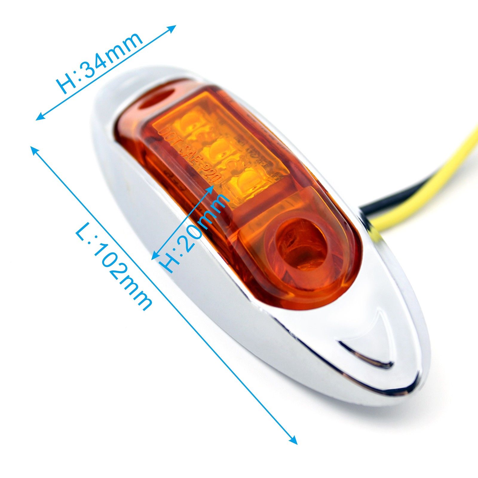 DOT SAE EMARK 4''Rectangular Led Side Marker Clearance Light Buy E