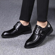 cheap split cow leather rubber outsole formal shoes men office genuine leather black Zapatos de hombre de negocios