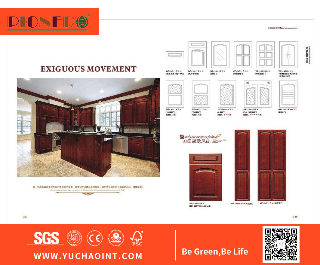 Customized Furniture parts PVC Film MDF Kitchen Cabinet Door