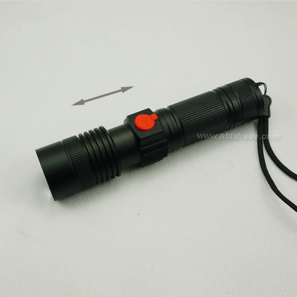 USB Rechargeable High Power LED Flashlight with Flood Light