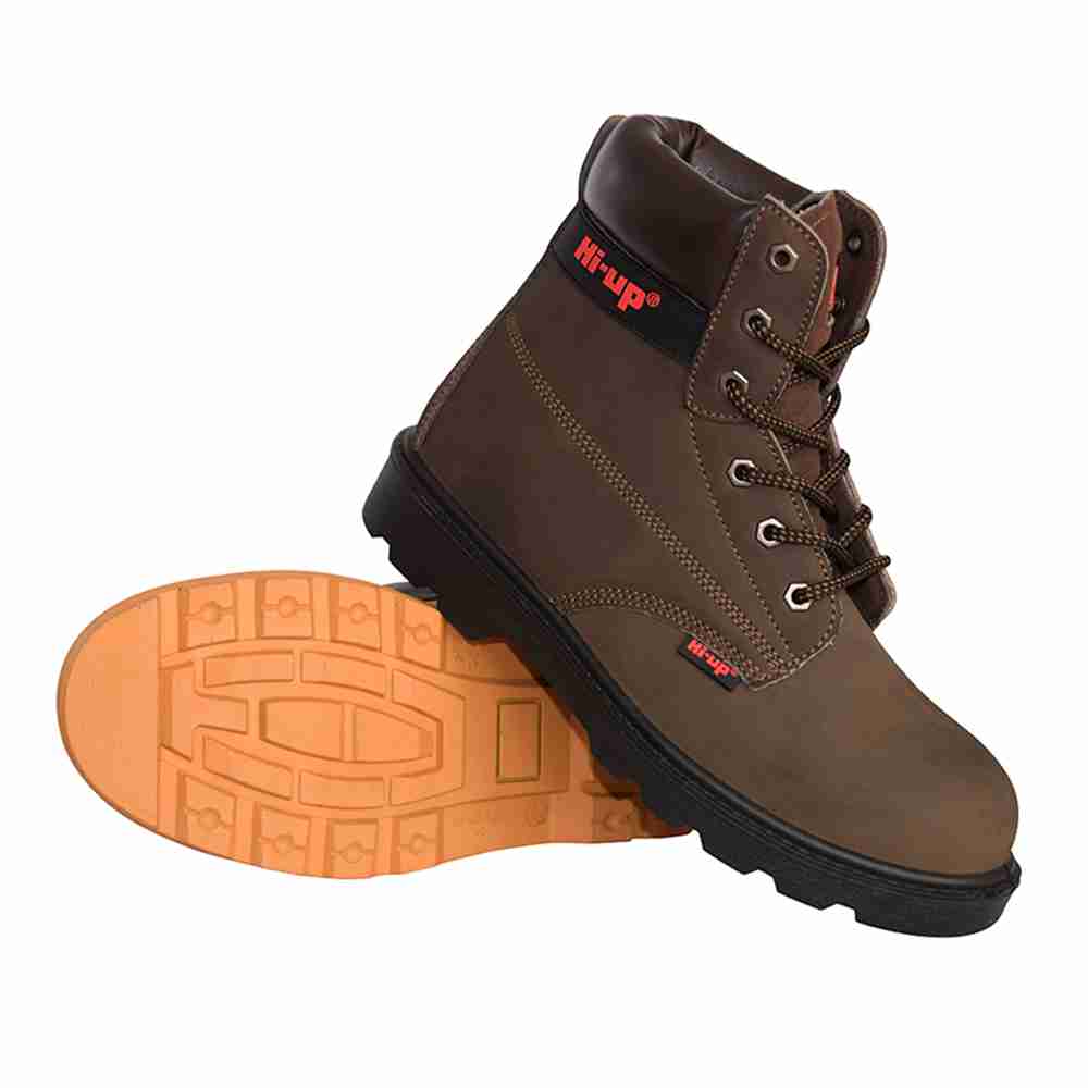 Cheap Price Steel Toe wheat action nubuck leather Shoes Anti Slip Comfortable Soft basic safety shoes Botas de Seguridad