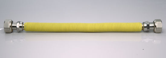 Chine usine de gros tuyau de gaz flexible ondulé avec PVC jaune