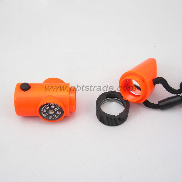 7 in 1 Function Survival Tool Outdoor Whistle with Compass 