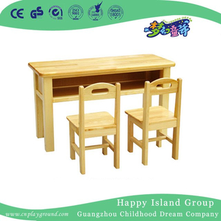 Bureau en bois pour enfants en bois naturel avec rangement (HG-3802)