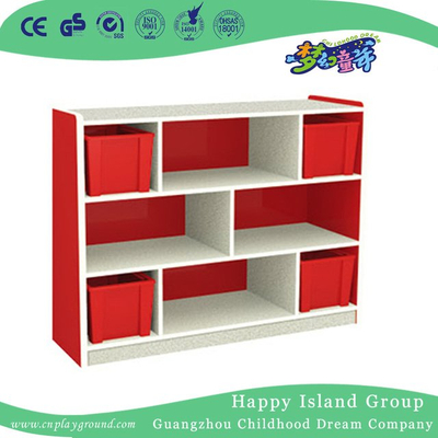 Gabinete infantil de madera rojo y blanco preescolar de los niños (HG-5505)