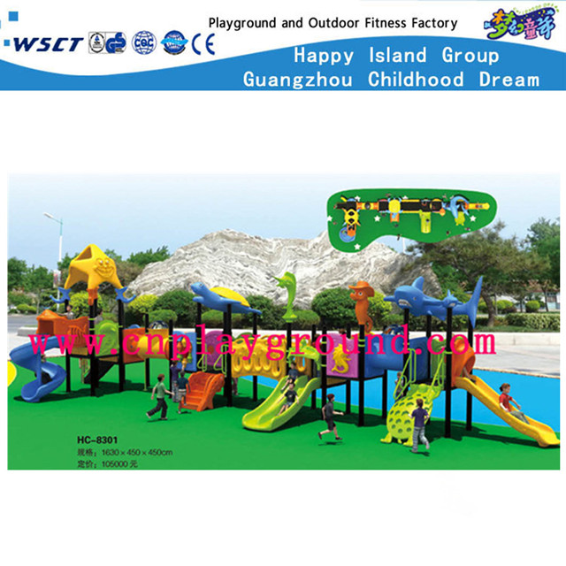 儿童室外动物造型海风系列的滑梯游乐设备(HC-8303)